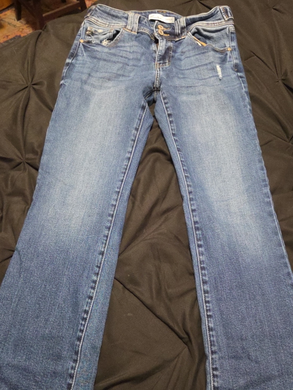 KanCan Blue Flare Jeans Distressed
